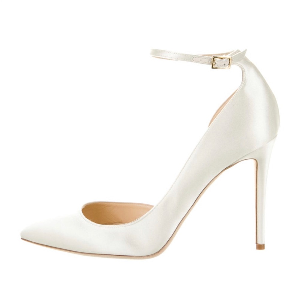 Jimmy Choo Satin D'orsay Ankle-strap pumps